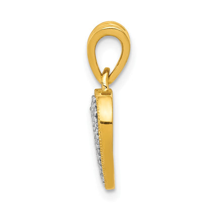 10K 1/10 carat Diamond Heart Pendant