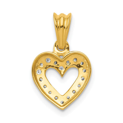 10K 1/10 carat Diamond Heart Pendant