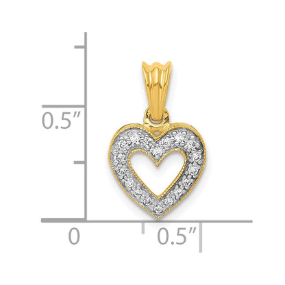10K 1/10 carat Diamond Heart Pendant