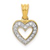 10K 1/10 carat Diamond Heart Pendant