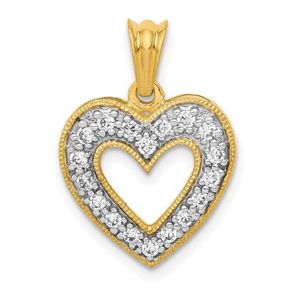 14k 1/4 carat Lab Grown Diamond VS/SI+ G+ Complete Heart Pendant