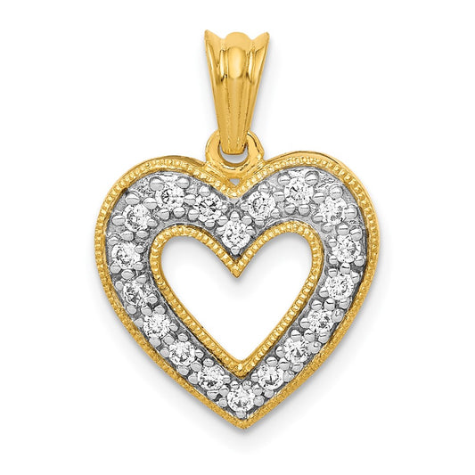 14k 1/4 carat Lab Grown Diamond VS/SI+ G+ Complete Heart Pendant