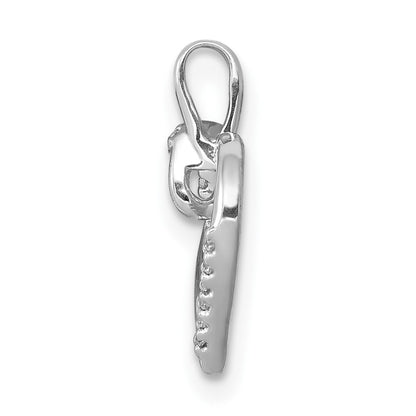 10K White Gold 1/20 carat Diamond Heart Pendant