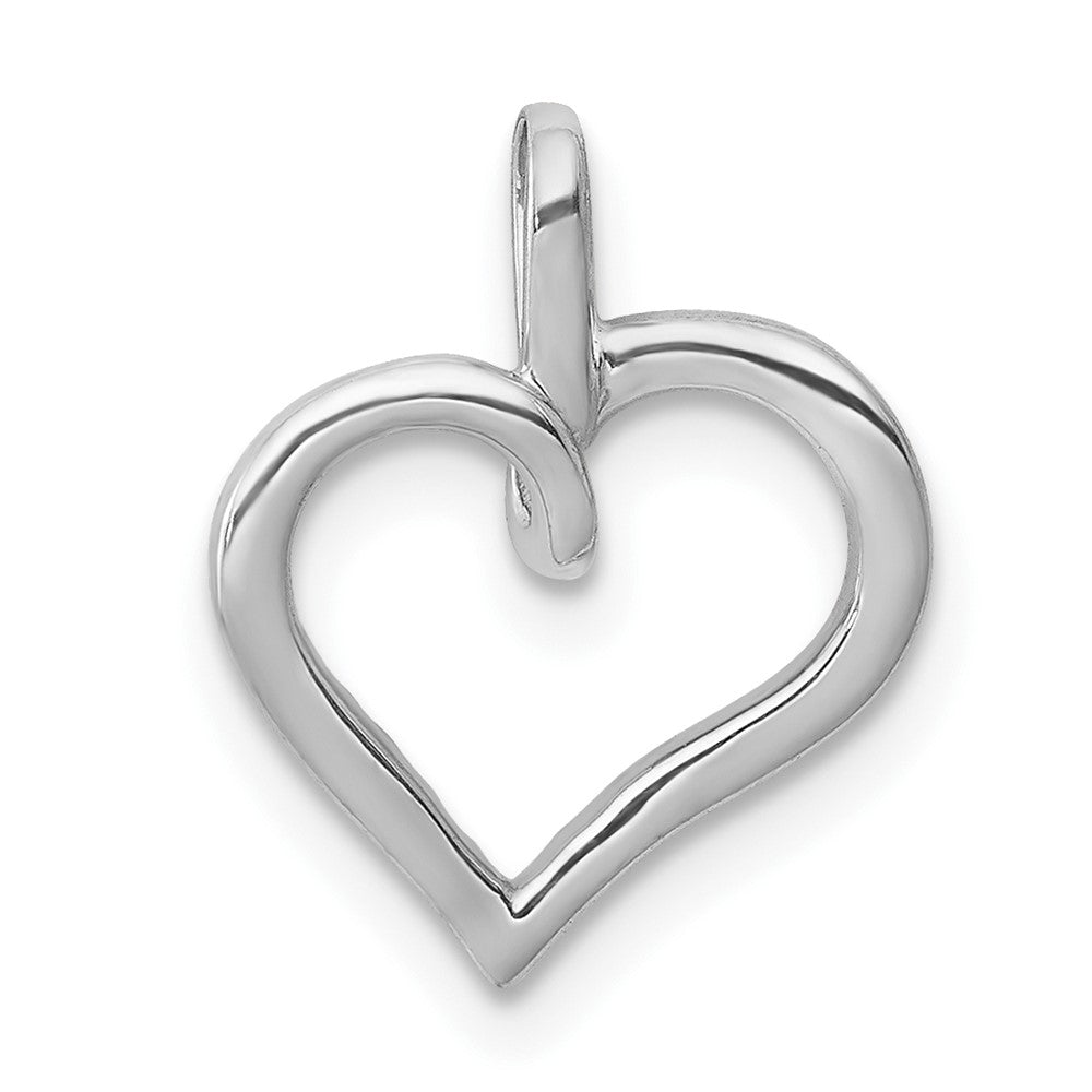 10K White Gold 1/20 carat Diamond Heart Pendant