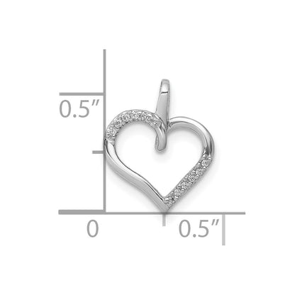 10K White Gold 1/20 carat Diamond Heart Pendant