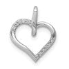 10K White Gold 1/20 carat Diamond Heart Pendant