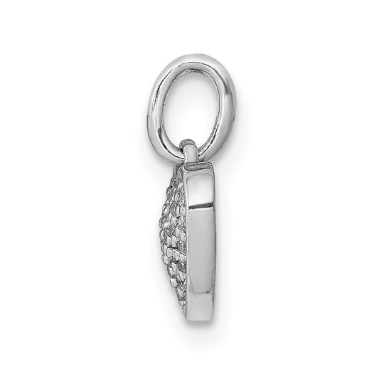 10k White Gold 1/10 carat Diamond Heart Pendant