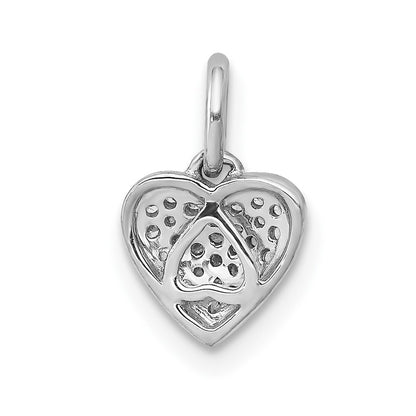 10k White Gold 1/10 carat Diamond Heart Pendant