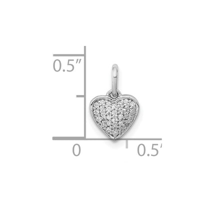 10k White Gold 1/10 carat Diamond Heart Pendant