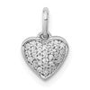 10k White Gold 1/10 carat Diamond Heart Pendant