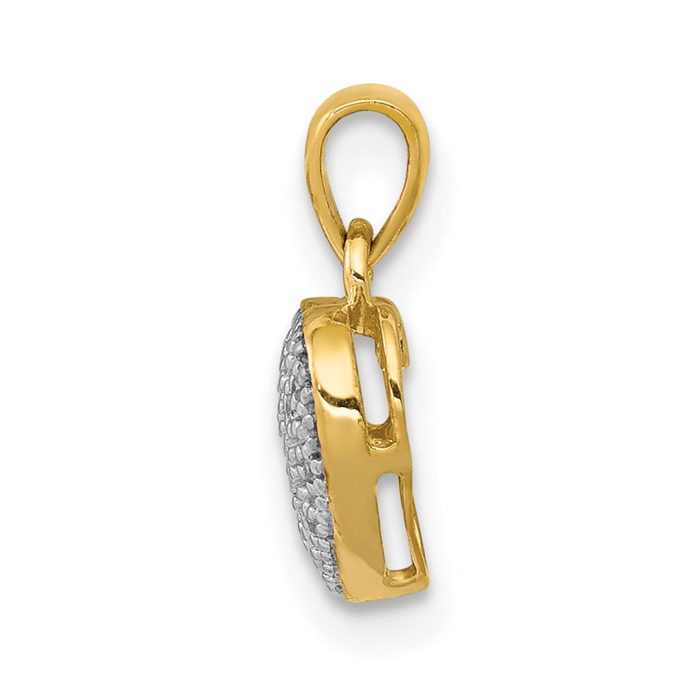 10k with White Rhodium 1/20 carat Diamond Heart Pendant