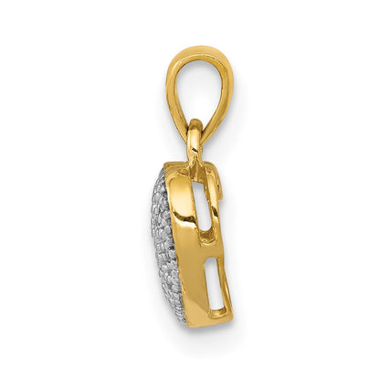 10k with White Rhodium 1/20 carat Diamond Heart Pendant
