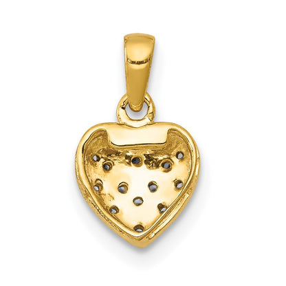 10k with White Rhodium 1/20 carat Diamond Heart Pendant