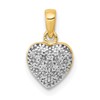 10k with White Rhodium 1/20 carat Diamond Heart Pendant