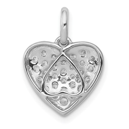 14k White Gold 1/2 carat Lab Grown Diamond VS/SI+ G+ Complete Cluster Heart Pendant