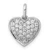 14k White Gold 1/2 carat Lab Grown Diamond VS/SI+ G+ Complete Cluster Heart Pendant