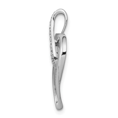 10K White Gold 1/20 carat Diamond Heart and Infinity Slide Fits up to 2mm Regular or 4mm Fancy Omega
