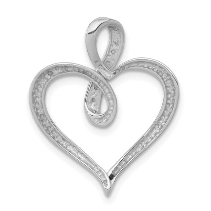 10K White Gold 1/20 carat Diamond Heart and Infinity Slide Fits up to 2mm Regular or 4mm Fancy Omega