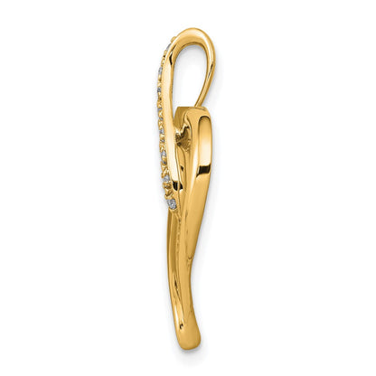 10K 1/20 carat Diamond Heart and Infinity Slide Fits up to 2mm Regular or 4mm Fancy Omega