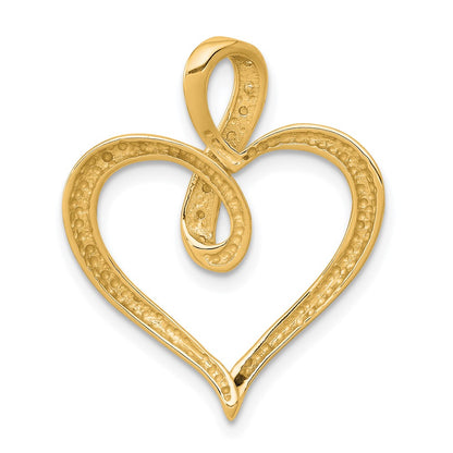 10K 1/20 carat Diamond Heart and Infinity Slide Fits up to 2mm Regular or 4mm Fancy Omega