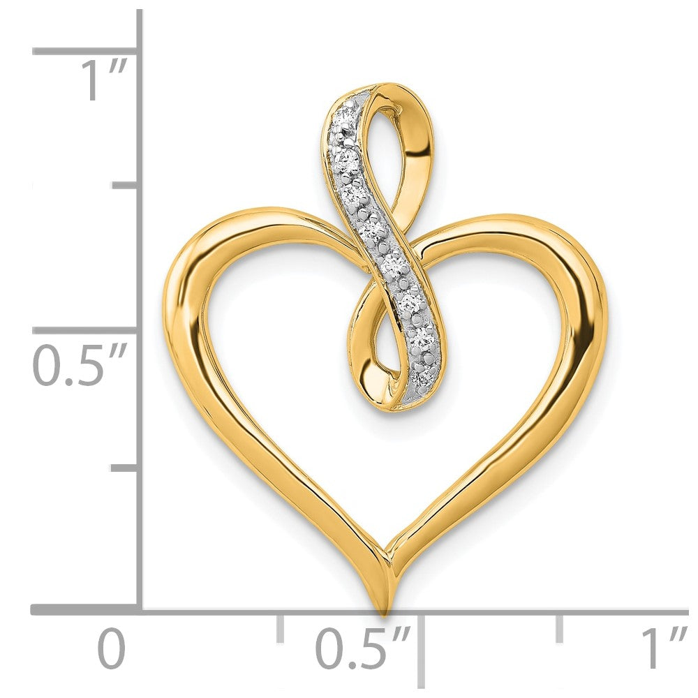 10K 1/20ct. Diamond Heart and Infinity Pendant