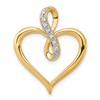 10K 1/20 carat Diamond Heart and Infinity Slide Fits up to 2mm Regular or 4mm Fancy Omega