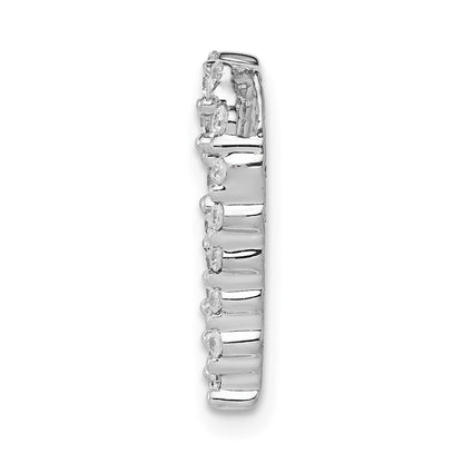 14k White Gold 1/5 carat Lab Grown Diamond VS/SI+ G+ Complete Heart Chain Slide Pendant