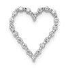 14k White Gold 1/5 carat Lab Grown Diamond VS/SI+ G+ Heart Chain Slide Pendant