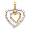10k Two-tone Heart Charm .03 carat Diamond Heart Pendant