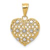 10k and White Rhodium 1/2 point Diamond Heart Pendant