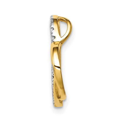 10k .01 carat Diamond Double Heart Chain Slide