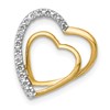 10k .01 carat Diamond Double Heart Chain Slide