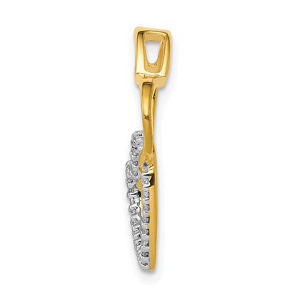 10k Two-Tone 1/10 carat Diamond Double Heart Chain Slide