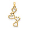 10K .01 carat Diamond Four Hearts Pendant