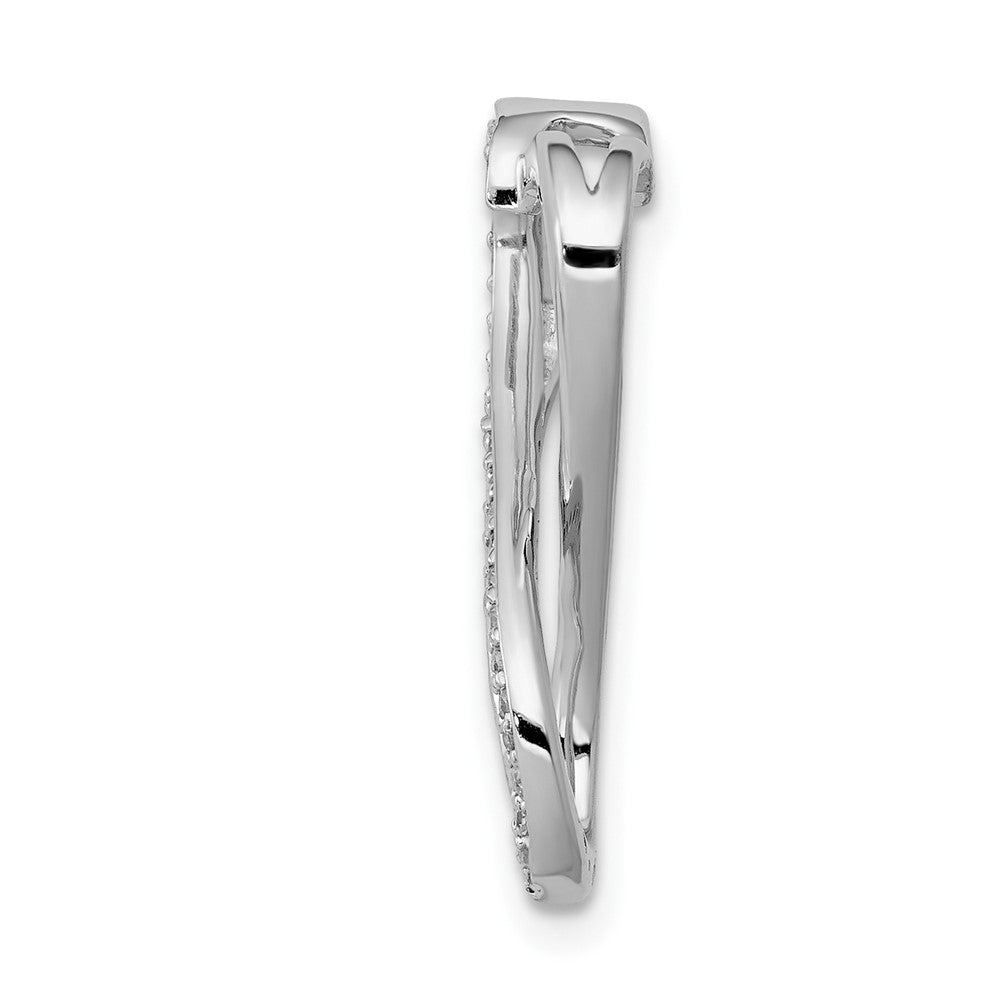 10K White Gold 1/10 carat Diamond Freeform Heart Infinity Chain Slide