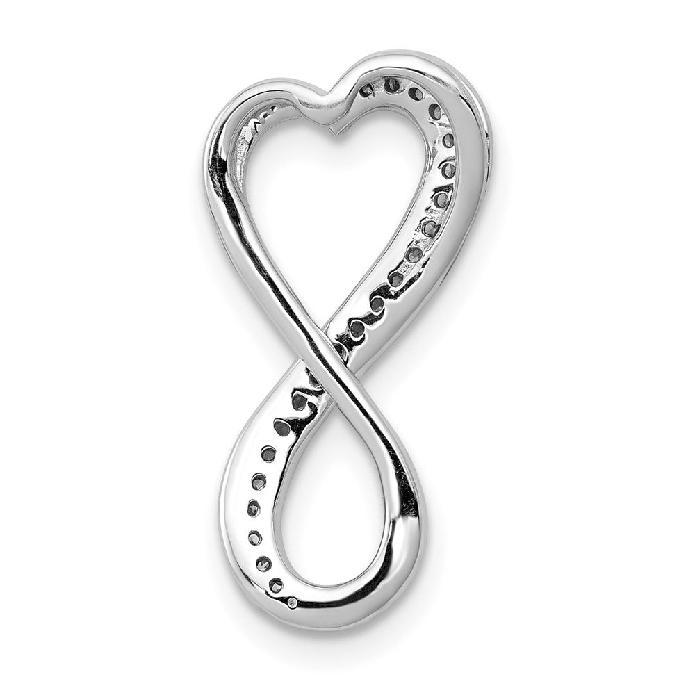 10K White Gold 1/10 carat Diamond Freeform Heart Infinity Chain Slide