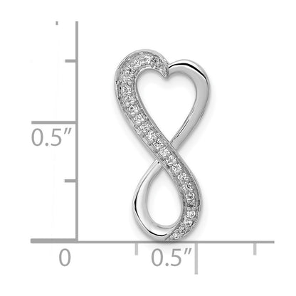 10K White Gold 1/10 carat Diamond Freeform Heart Infinity Chain Slide