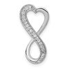 10K White Gold 1/10 carat Diamond Freeform Heart Infinity Chain Slide