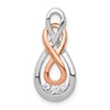 10K White and Rose Gold 1/15 carat Diamond Double Infinity Chain Slide