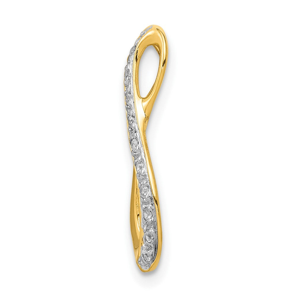 10K and White Rhodium 1/20 carat Diamond Infinity Chain Slide