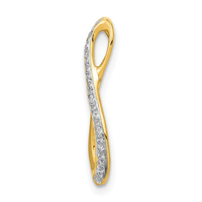 10K and White Rhodium 1/20 carat Diamond Infinity Chain Slide