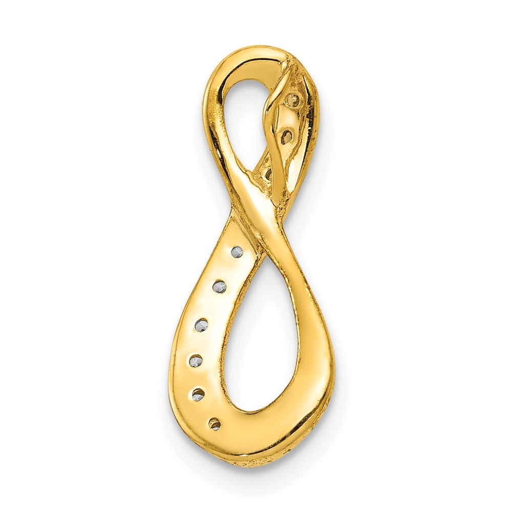 10K and White Rhodium 1/20 carat Diamond Infinity Chain Slide