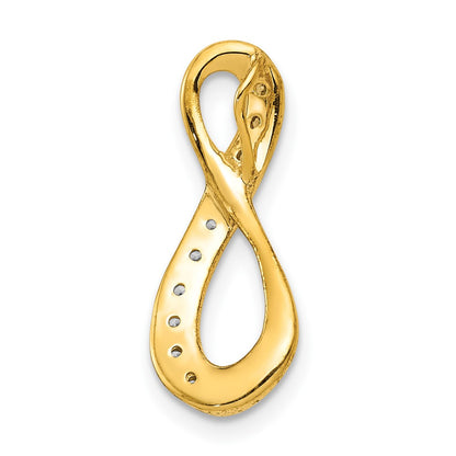 10K and White Rhodium 1/20 carat Diamond Infinity Chain Slide