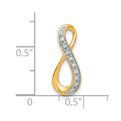 10K and White Rhodium 1/20 carat Diamond Infinity Chain Slide