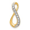 10K and White Rhodium 1/20 carat Diamond Infinity Chain Slide