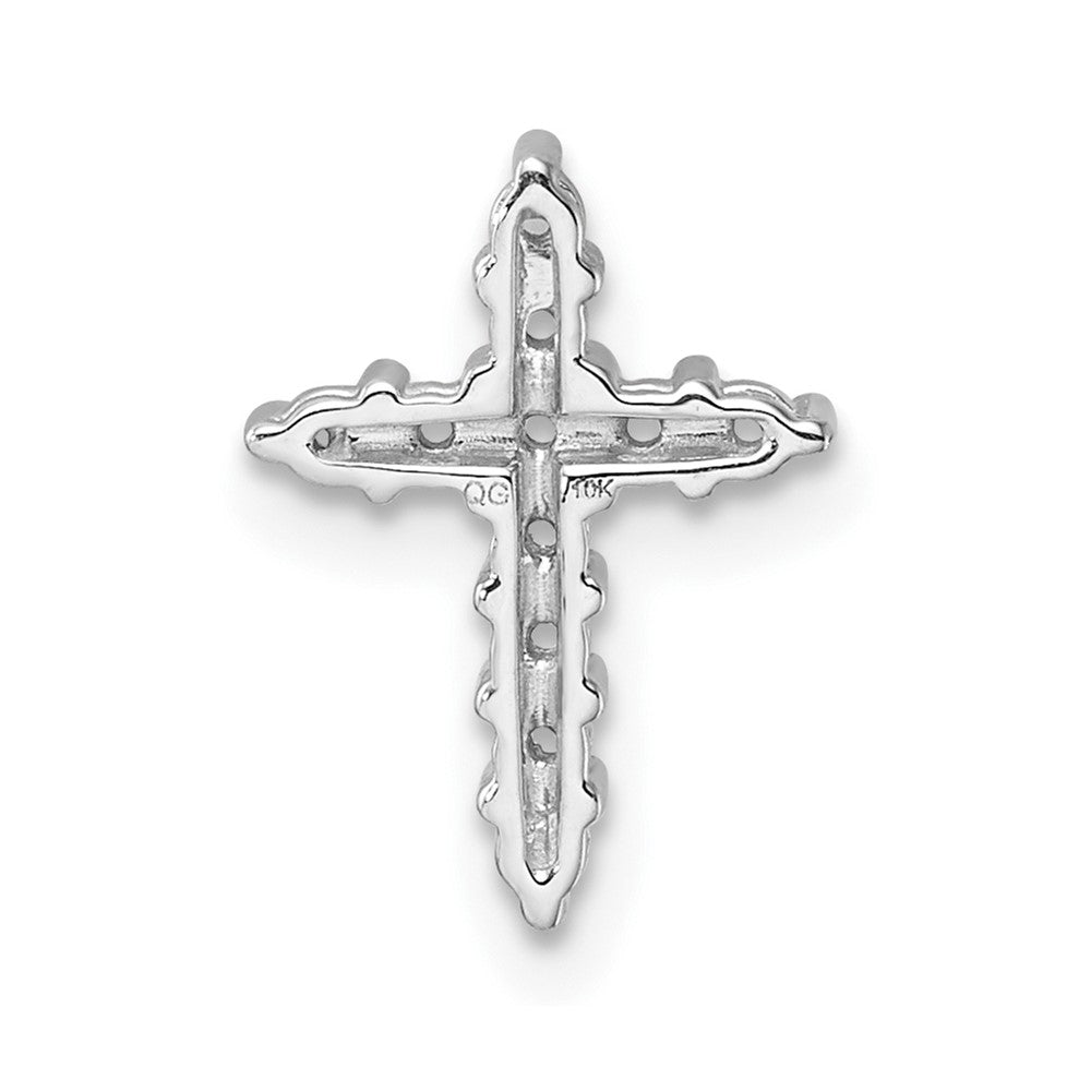 10K White Gold Holds 11-1.9mm Diamond Cross Pendant Mounting