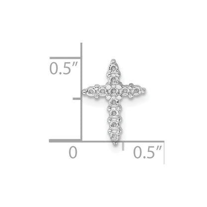 10K White Gold Holds 11-1.9mm Diamond Cross Pendant Mounting