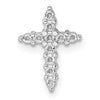 10K White Gold Holds 11-1.9mm Diamond Cross Pendant Mounting