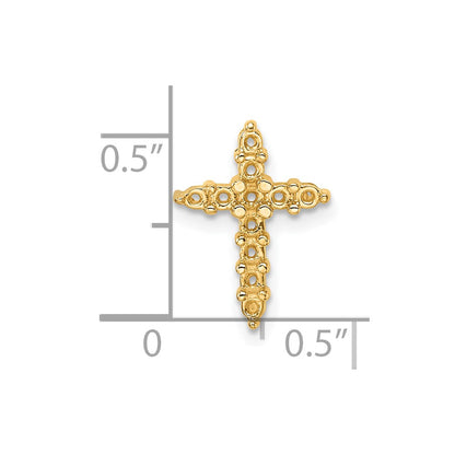 10K Holds 11-1.9mm Diamond Cross Pendant Mounting