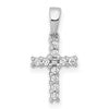 10K White Gold 1/10 carat Diamond Small Latin Cross Pendant